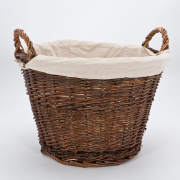 Large Willow Log Basket c/w Removable Linen Liner